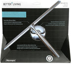 Better Living Deluxe XL Shower Squeegee, Multi-Purpose Silicone Squeegee Blade with Storage Hook, Rust-Proof Heavy Duty Window, Glass, Shower Scrubber, Windshield Wiper, 12", Brushed Nickel