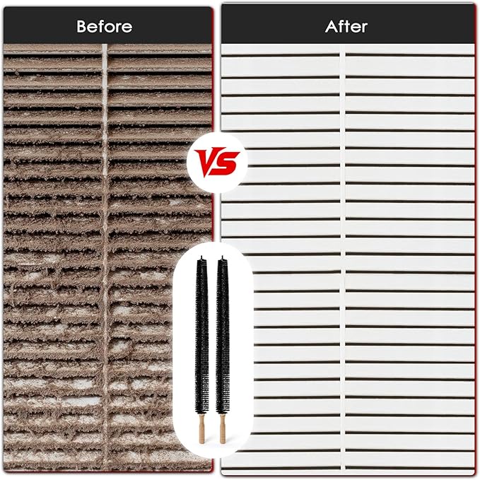 Dryer Vent Cleaner Kit, 2 Pack Dryer Lint Brush, 30 Inch Long Flexible Lint Remover, Refrigerator Coil Cleaning Brush, Home Essentials (Long-Style)