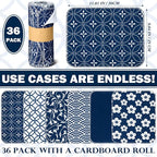 36 Pack Japanese Reusable Cleaning Cloths Washable Cotton Kitchen Towels for Home (Blue)