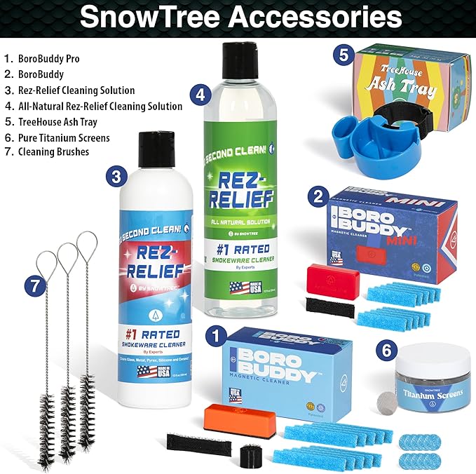 SNOWTREE - Rez Relief Glass Cleaner Solution for Glass, Ceramic, Metal & Silicone - 12 Fluid Oz Bottle - Refreshing Citrus Scent Glass Cleaner Liquid - Removes Stains & Smells