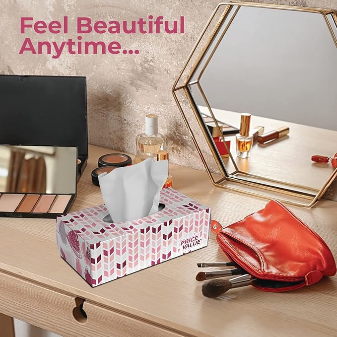 Facial Tissues boxes 230 Sheets Per Box 8 Boxes. Premium Soft Gentle and Durable in A Stylish Box - 1,840 Sheets