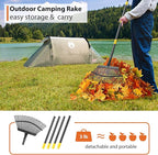 Rake for Leaves Heavy Duty, Large Garden Leaf Rakes for Lawns, 65 Inch Gardening Rake with Back-Saving Long Handle, 18.5” Wide 25 Tines Head for Quick Cleanup Yard Grass Clippings, Anti-Rust
