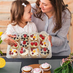 WIKDAY 12 Count x 6 Sets Plastic Cupcake Containers, Durable and BPA-Free Cupcake Holder with Lid for Easy Transport Storage, Stackable Clear Cupcake Carriers, Reusable Dessert Boxes