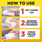 Easy‑Off Heavy Duty 2‑in‑1 Ultra Thick Eraser & Degreasing Formula, 3 Multi‑Use Cleaning Pads — Cuts Through Tough Grease & Grime in Seconds