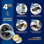 Garbage Disposal Cleaner and Deodorizer Tablets - 24 Pack, XL Citrus Foaming Tablet for Kitchen Sink Freshener, Drain Cleaner & Odor Eliminator - 1 Year of Sink Cleaning Supply