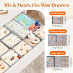 Lifewit Nursery Drawer Organizer for Clothes 12 Pack, Certified Child-safe Dresser Drawer Divider Storage Bins, Foldable Clothing Storage Basket for Baby Clothes/Underwear/Sock/Diaper in Closet