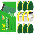 Dishwand Refills Sponges Heads - Non Scratch Dish Wand Refill Replacement, Heavy Duty Scrub Dots Brushes Dispenser, Soap Dispensing Scrubbers, Dishwashing Cleaner Supplies Kitchen Sink Dishwasher Tool