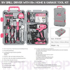 Hi-Spec Cordless Drill Tool Set: Pink Power Drill for Women used for DIY, Building and Fixing Tasks Easy to use All In One Set in Pink Color Stored in a Case 81 Pieces