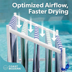 Coast Modern Pool Towel Rack – Choose Your Color - Outdoor & Indoor 5 Beach Towel PVC Drying Rack