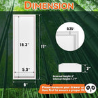 Bamboo Drawer Organizer, Extra Large Silverware Organizer for Kitchen Drawer, Stackable Utensil Organizer, 2 Pcs Toilet Tank Topper Tray, Wooden Toilet Paper Basket (White, 17 X 6 X 2 Inch)