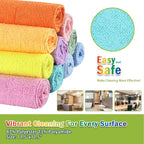 AIDEA Microfiber Cleaning Cloth, 20PK, Colorful Lint-Free Vibrant Cleaning Rags, Microfiber Towels for Cars, Wash Cloths, Dusting Cloth for Home, Window, Cleaning Supplies, 11.5"×11.5"