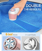 BEAUTURAL Fabric Shaver, Rechargeable Lint Remover for Clothes, Electric Lint Shaver with 6-Leaf Blades, Sweater Shavers to Fuzz, Lint Balls, Pillings, Bobbles for Clothes and Furniture