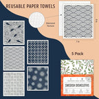 Swedish Dishcloths, 5 Pack Swedish Dishcloths for Kitchen, Super Absorbent, Biodegradable, Quick Drying, Dishwasher Safe