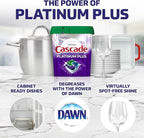 Cascade Platinum Plus ActionPacs Dishwasher Detergent Pods, Dishwasher Soap, Cleaning Supplies, Mountain, 62 Count