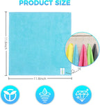 15pcs Microfiber Cleaning Cloth Lint Free, Absorbent, Streak Free, Non-Abrasive, Reusable and Washable，Cleaning Towels with 5 Color Assorted,11.5"X11.5"(Green/Blue/Yellow/Pink/Grey)
