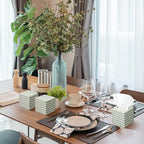 12 Pack Facial Tissues Cube Face Boxes 600 Sheets 3 Ply Small Square Tissues Bulk for Car Bedroom Supplies(Green and White Plaid)