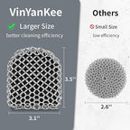 Cast Iron Scrubber with Pan Scraper, 316 Chainmail Scrubber, Upgraded Chain Mail Scrubber Sponge, Cast Iron Cleaner for Grill Pan Skillet Wok Carbon Steel, Dutch Oven Metal Brush Cleaning Kit, Black