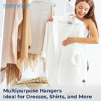 White Standard Plastic Hangers, Mega Pack,150 Pieces Hangers for Clothes, Durable Tubular Hanger Slip Design Cloth Hanger Set with 2 Integrated Strap Hook Design