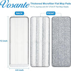 4pcs Microfiber Mop Pads Compatible with Joymoop Mop Replacement Pads for Joy Mop, 13”x4.9" Flat Mop Pads Reusable Washable Mop Head Replacement for Joymoop Mop and Bucket with Wringer Set, Mop Pads