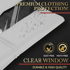 Hleelomi 40-inch Suit Bag Garment Bag for Travel and Storage, Garment Bags for Hanging Clothes with Zipper and Visible Transparent Window, White 1 pack