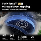 Beatbot AquaSense Pro Pool Robot Vacuum, 5-in-1 Cleaning with 2*Clarifying Agent Kits, Smart Surface Parking, Clarifies & Skims Water, Ideal for Inground Pools up to 3,299 Sq.ft - Navy Blue