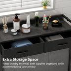 STIKELY Laundry Hamper Laundry Basket with 3 Section Pull-Out Rolling Bags, Laundry Sorter for Organization and Storage with 2 Pull-Out Drawers for Laundry Room, Bathroom, Bedroom Use (Black)