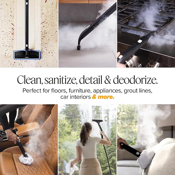 Dupray Neat Plus Steam Cleaner, Multipurpose Steamer for Floors, Grout & Upholstery, Chemical-Free Cleaning, Fast Heat-Up, 40-Piece Accessory Kit