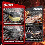 Grill Brush for Outdoor Grill - Bristle Free Grill Cleaner Brush, Steam BBQ Grill Brush with Durable Scraper for Cast Iron or Stainless-Steel Grates, 2 Replaceable Heat-Resistant Heads (Yellow)