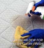 Mean Green Mildew Remover Spray 32 oz Bundle with Microfiber Cloth - Easy Cleaning of Mold, Mildew, Soap Scum, and Grime in Bathrooms, Kitchens, Patios, and More - (3 Items)