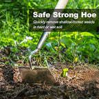 Berry&Bird Flat Edge Garden Hoe, 58'' Hoes Garden Tool with Long Wood Handle, Stainless Steel Weeding Hoe, Heavy Duty Weeder Hoe Tool for Gardening Digging Soil Loosening, Edging & Cultivating