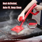 SHINESTAR Bristle-Free Griddle Cleaning Kit – BBQ Steam Grill Brush with 2 Replacement Heads & Scraper for Cast Iron & Stainless Steel Grates,Excellent Grill Tools, Red