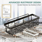 Veken 5-Pack Rustproof & Waterproof Shower Caddy 5-Pack, No Drilling Adhesive Corner Shower Shelves, Rack For Inside Shower, Large Bathroom Organizer Storage Accessories, Ideal for Home&Kitchen, Black