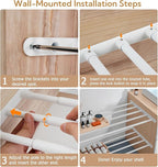 VanlonPro Expandable Closet Shelf Wall-Mounted Metal Storage Rack Adjustable Closet Rod DIY Divider Separator Space Saving for Cabinet Wardrobe Cupboard Kitchen Pantry Cupboard, 31.4-42 Inches