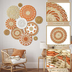 Tatuo 11 Pcs Boho Wall Basket Decor Bulrush Woven Wall Hanging Art Round Farmhouse Rustic Handmade Wicker for Summer Home, Bedroom, Living Room, Kitchen Decorations, Multi Sizes(Delicate)