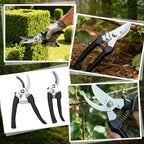 Chumia 30 Garden Flower Shears Pruning Scissors Heavy Duty Plant Scissors Trimming Garden Clippers Hand Tree Pruner for Yard Gardening Plants Hedge Flower Tree Cutting Secateurs (Black)