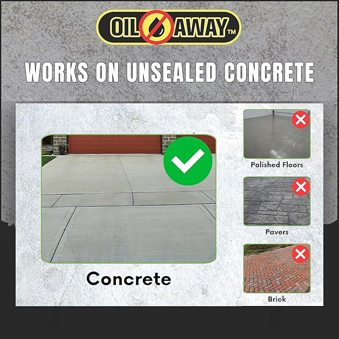 Oil Stain Fighter 10oz Driveway Size | for Embedded, Dry Oil Stains | No Rinse Concrete Cleaner for Driveways and Patios | Safe for Pets and Environment