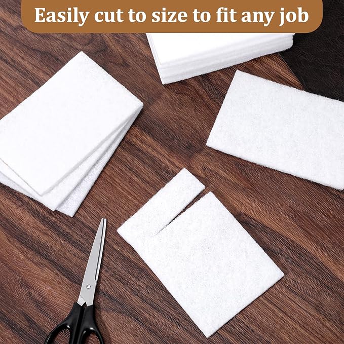 40 PCS White Non Woven Pads, Light Duty Scouring Pad, Abrasive Surface Scrubber, Non Scratch Scrubbing Pad, Multi Scouring Sponge for Home Workshop Cleaning Polishing(4 x 6 Inch)