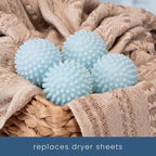 S&T INC. Reusable Plastic Dryer Balls, Fabric Softener for Laundry, Light Blue, 2.5 in, 4 Pack