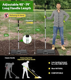 Lawn Leveling Rake 30x10 inch with Stainless Steel Rod and Carbon Steel Head - Heavy Duty Yard Leveler for Grass Soil Sand Dirt Topsoil Fertilizer Distribution Garden Farm
