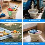 5L Collapsible Bucket with Handle, Mop Bucket for Wash Basin Dog Water Car Washing Window Cleaning, Foldable Plastic Tub Waterpot for Outdoor Beaching Fishing Gardening Camping Essentials