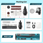 Saker 65-in-1 Mini Electric Screwdriver Set, DIY Tool Kit with 4V Cardboard Cutter & Rotary Tool, 2.5N.M, 2000mAh Battery, USB-C Charging, Ideal Tool for DIY Tasks and Light-Duty Home Repairs