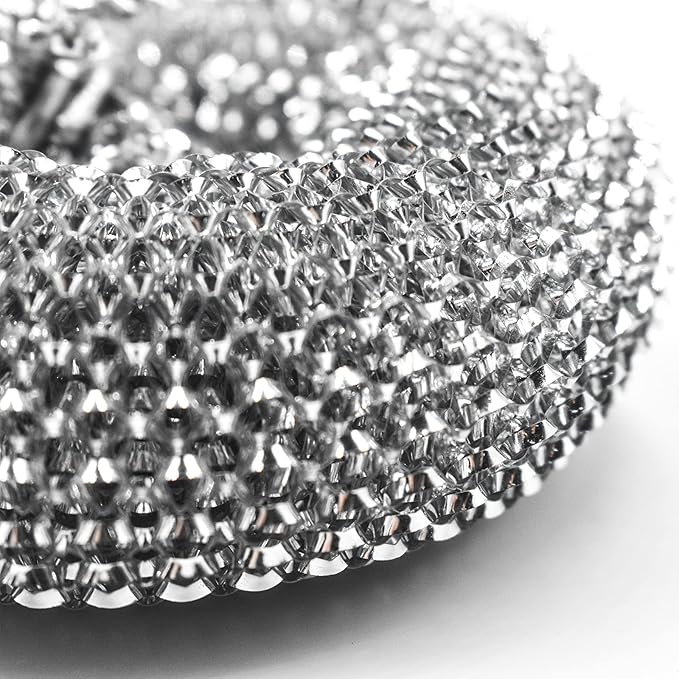 HONGYUTAI 10 Pack Stainless Steel Sponges, Scrubbing Scouring Pad, Steel Wool Scrubber for Kitchens, Bathroom and More