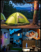 (2 Pack) Bug Zapper Outdoor with Marquee Light, Cordless Mosquito Zapper, 4000mAh Rechargeable Bug Zapper Indoor, Auto On/Off Waterproof Mosquito Trap Fly Zapper for Patio Backyard Kitchen Camping