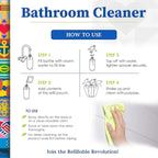 Truly Free All Natural Non-Toxic Bathroom Cleaner Spray, Organic Bath & Tile Cleaning Solution for Toilet, Sink, Tub & Shower, Refillable 2-Pack with 16oz Bottle + 2 Refill Pouches