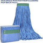 Matthew Cleaning 16oz 12Pack Cotton Floor Mop,Cotton Looped-Open String Heavy Duty String Refills, Universal Headband Blend Material,Mop Head Replacement for Home, Industrial and Commercial Use(Blue)