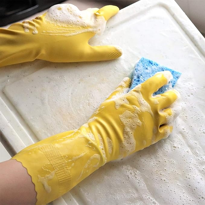 PLAYTEX HandSaver Rubber Gloves for Kitchen and Household Cleaning (6 Pairs)