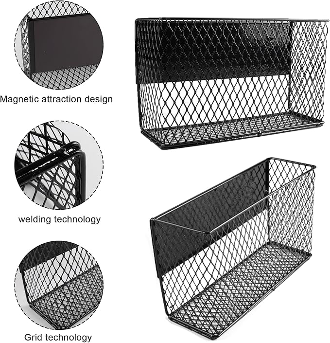 Magnetic Dryer Ball Holder,Laundry Room Organization and Storage for Wool Dryer Balls Basket,Metal Wire Magnetic Lint Bin, Lint Container for Laundry Room Accessories,No-Tool Installation