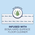 Bona Multi-Surface Floor Disposable Wet Cleaning Pads - Residue-Free Floor Cleaning Solution for Stone, Tile, Laminate, and Vinyl Floors - 12 Count (Pack of 2)