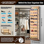 Kotkn 10 Tier Over The Door Organizer - Heavy Duty Hanging Storage Rack with Sturdy Oxford Fabric, Holds 20+ Pairs of Footwear, Boots & Sneakers, Saves 50% Closet Space(Beige)