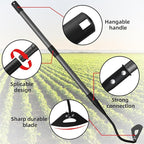 Hollow Garden Hoe - Heavy Duty Triangle Weed Hoes for Gardening,55" Adjustable Long Handle, Sharp Blade Hand Weeding Tool for Vegetable Gardens, Flower Beds, Lawn Edges & Tight Spaces